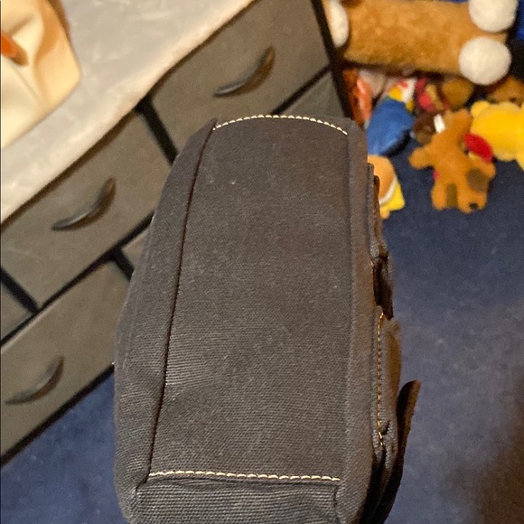 Black Shoulder Bag white stitching - Picture 8 of 9